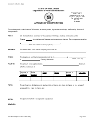 Document preview: Form BKG701 Articles of Incorporation - Wisconsin