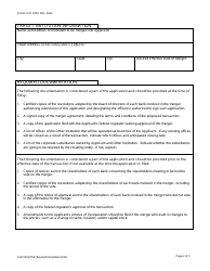 Form BKG759 Merger Application - Wisconsin, Page 2