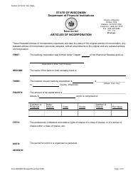 Document preview: Form BKG998 Restated Articles of Incorporation - Wisconsin