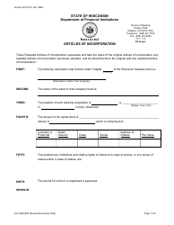 Form BKG998 Restated Articles of Incorporation - Wisconsin