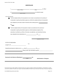 Form BKG998 Restated Articles of Incorporation - Wisconsin, Page 2