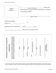 Form BKG703 Amendment to Articles of Incorporation - Wisconsin, Page 2