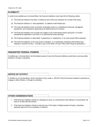 Form BKG980 Universal Bank Application - Wisconsin, Page 2