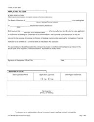 Form BKG980 Universal Bank Application - Wisconsin, Page 3