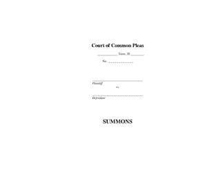 Form 10-208 Writ of Summons - Philadelphia County, Pennsylvania, Page 2
