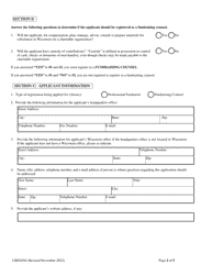 Form CRED294 Application for Registration as a Professional Fundraiser or Fundraiser Counsel - Wisconsin, Page 2