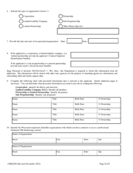 Form CRED294 Application for Registration as a Professional Fundraiser or Fundraiser Counsel - Wisconsin, Page 3