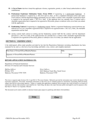 Form CRED294 Application for Registration as a Professional Fundraiser or Fundraiser Counsel - Wisconsin, Page 5