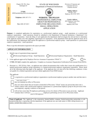 Document preview: Form CRED2858 Professional Employer Group or Professional Employer Organization - Small Operations Application - Wisconsin
