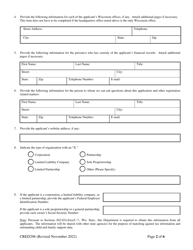 Form CRED296 Charitable Organization Application - Wisconsin, Page 2