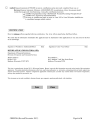 Form CRED296 Charitable Organization Application - Wisconsin, Page 6