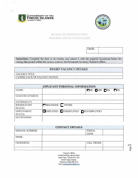Board of Immigration Member Application Form - British Virgin Islands