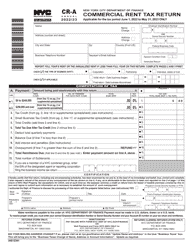 Document preview: Form CR-A Commercial Rent Tax Return - New York City, 2023
