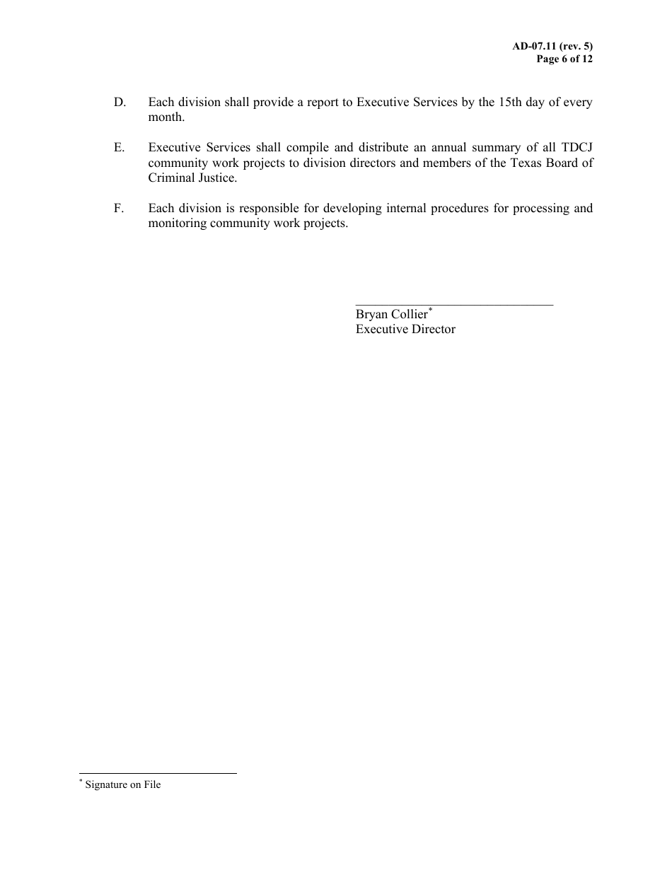 Use of Offender Labor for Community Work Projects - Texas, Page 6