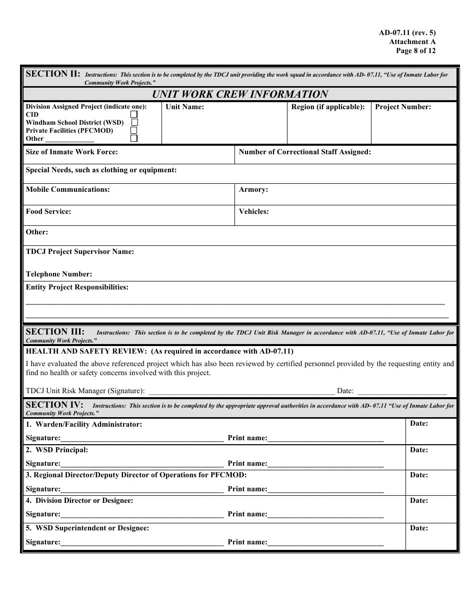 Use of Offender Labor for Community Work Projects - Texas, Page 8