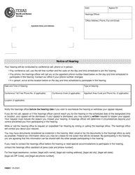 Document preview: Form H4803 Notice of Hearing - Texas