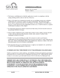 Amusement Owner Permit Form - City of San Jose, California