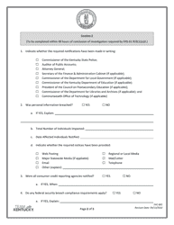 Form FAC-001 Suspected and Determined Breach Notification Form - Kentucky, Page 2