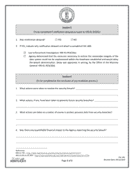 Form FAC-001 Suspected and Determined Breach Notification Form - Kentucky, Page 3