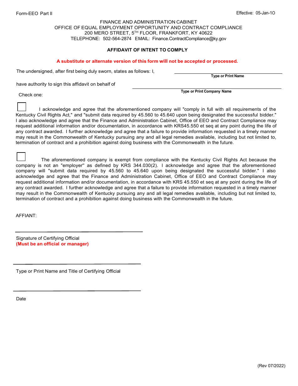 Form EEO Part II - Fill Out, Sign Online and Download Fillable PDF ...