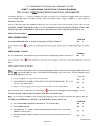 Document preview: Certification of Student Eligibility - Home/Tcap Rf Program - Texas