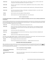 Instructions for Income Certification - Texas, Page 2
