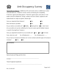 Unit Occupancy Survey - City of Los Angeles, California, Page 3