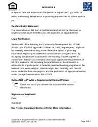 Appendix 8 Supplemental and Optional Contact Information for Applicants - City of Los Angeles, California, Page 3
