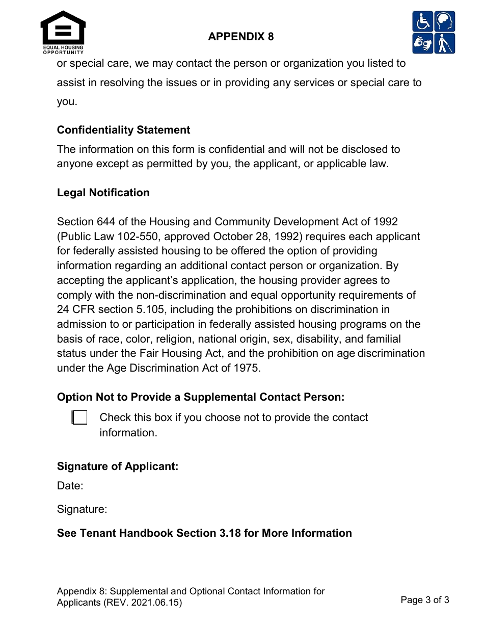 Appendix 8 Supplemental and Optional Contact Information for Applicants - City of Los Angeles, California, Page 3
