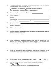 Application for Oklahoma Judicial Vacancy - Oklahoma, Page 2