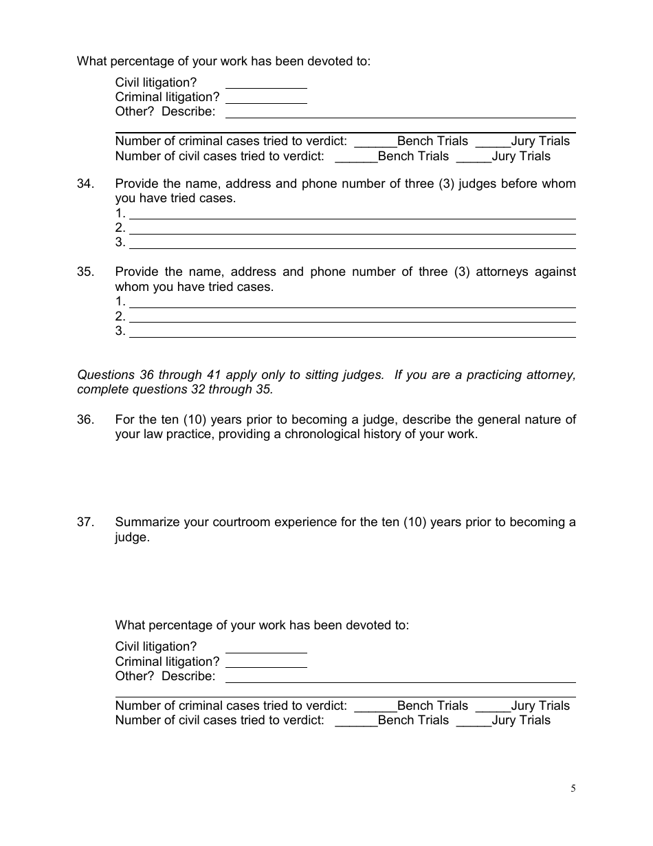 Application for Oklahoma Judicial Vacancy - Oklahoma, Page 5