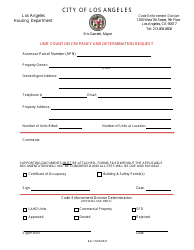 Document preview: Unit Count Discrepancy and Determination Request - City of Los Angeles, California