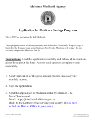 Document preview: Form 211 Application for Medicare Savings Programs - Alabama