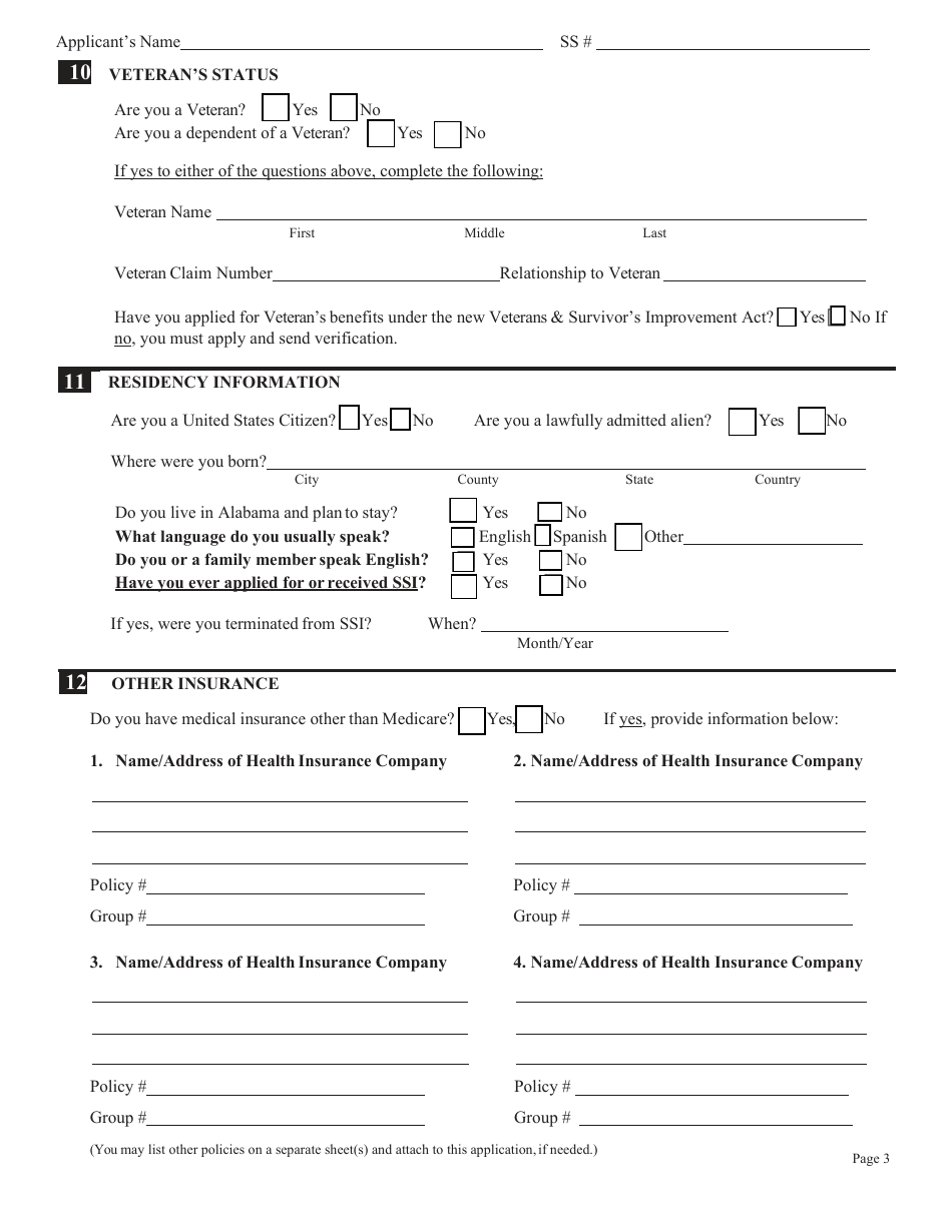 Form 211 Application for Medicare Savings Programs - Alabama, Page 5