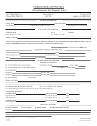 Document preview: Form 390 Miscellaneous Pa Request Form - Alabama