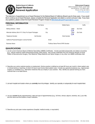 Document preview: Form ER-2 Expert Reviewer Renewal Application - California