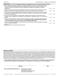 Form ER-1 Expert Reviewer Original Application - California, Page 2