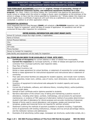 Document preview: Form CSC-004 Request for Facility and Equipment Inspection-Residential Schools - Texas