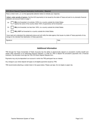 Form TRS278 Direct Deposit Request - Texas, Page 2