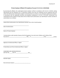 Document preview: Attachment B Private Employer Affidavit of Compliance Pursuant to O.c.g.a 36-60-6(D) - Fayette County, Georgia (United States)