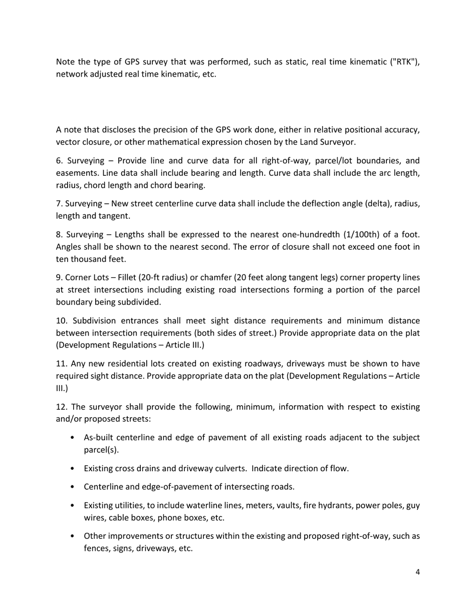 Major Final Plat Checklist - Fayette County, Georgia (United States), Page 4