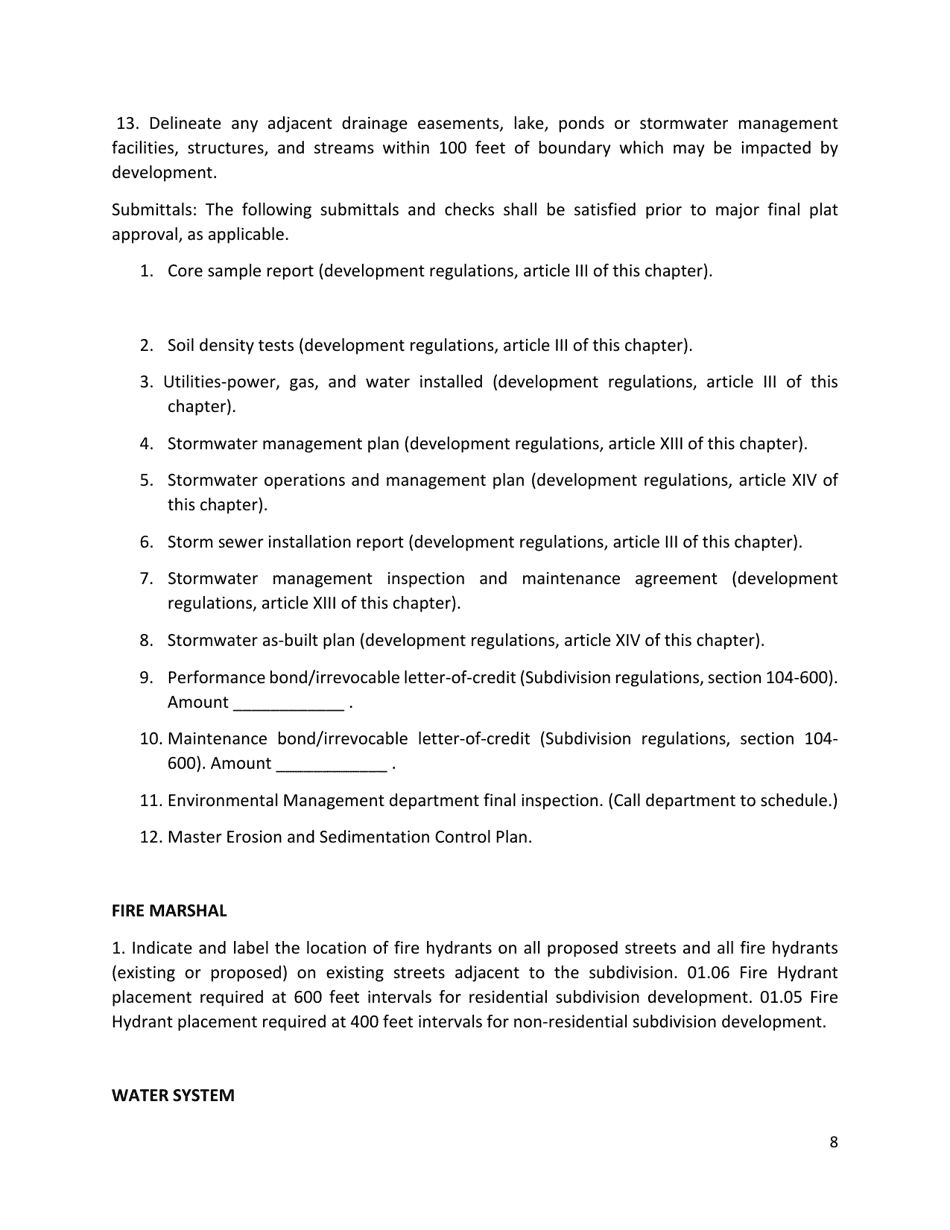 Major Final Plat Checklist - Fayette County, Georgia (United States), Page 8