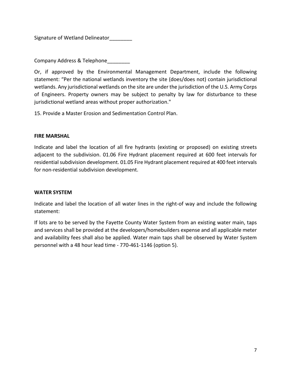 Minor Final Plat Checklist - Fayette County, Georgia (United States), Page 7