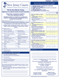 Document preview: Form 10673 Court User Satisfaction Survey - Passaic - New Jersey (English/Spanish)