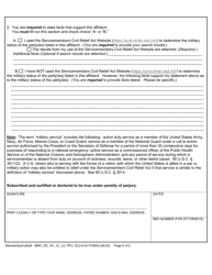 Form TC0002 Military Affidavit (Under 50 U.s.c. 3931) - Massachusetts, Page 2