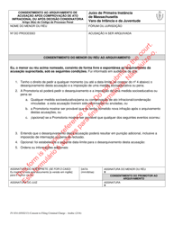 Document preview: Form JV-034 Consent to Filing Criminal Charges After Guilty Finding or Verdict - Massachusetts (Portuguese)