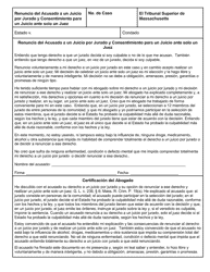Document preview: Renuncia Del Acusado a Un Juicio Por Jurado Y Consentimiento Para Un Juicio Ante Solo Un Juez - Massachusetts (Spanish)