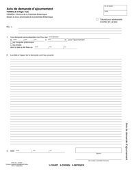 Form 5 (PCR134) Notice of Application to Adjourn - British Columbia, Canada (English/French), Page 2
