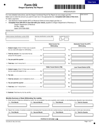 Form OQ (150-206-521) Oregon Quarterly Tax Report - Oregon