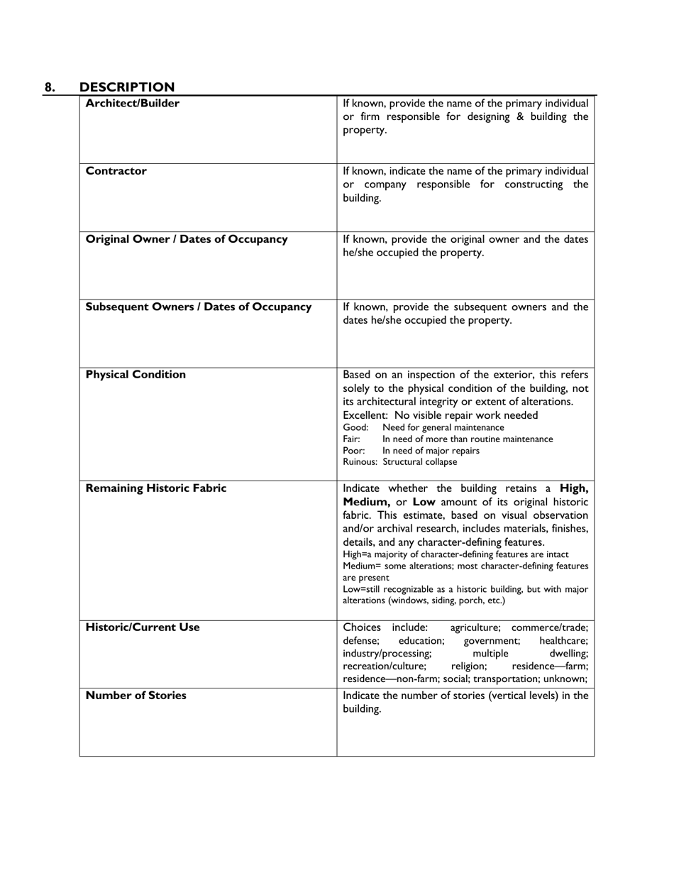 Instructions for Alabama Register of Landmarks and Heritage Application - Alabama, Page 2